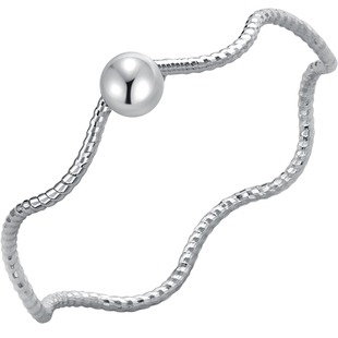 潮宏基铂雅系列波浪铂金戒指PT950白金水波女戒情人节情人节礼物