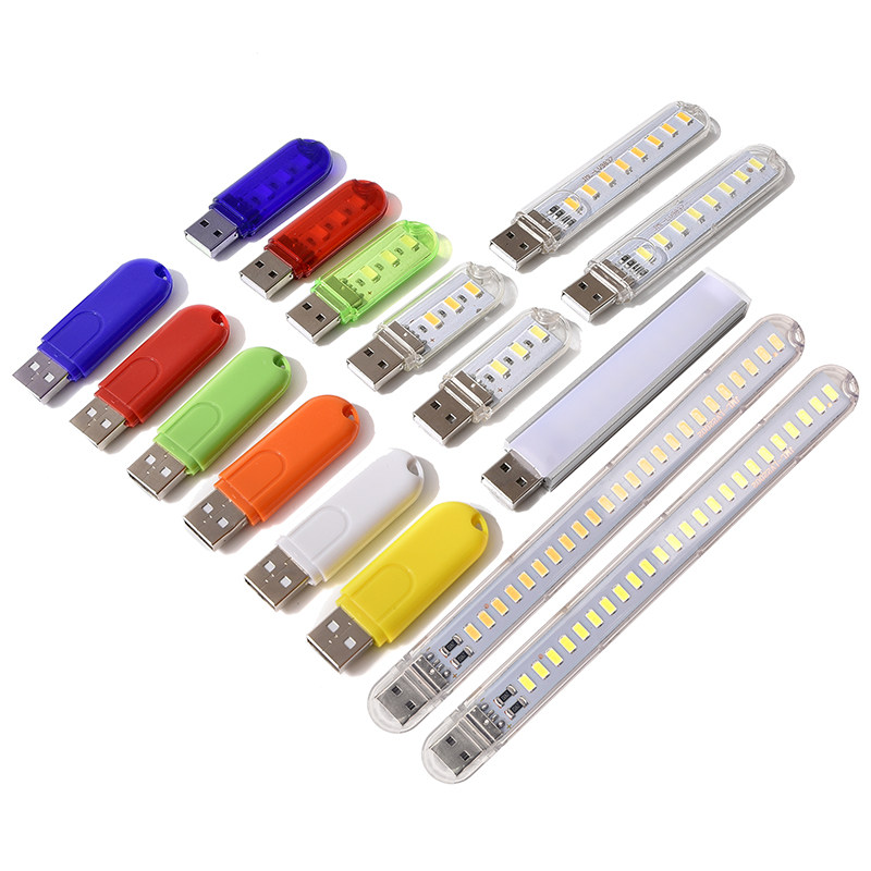 批发LED节能彩色小夜灯3灯8灯24灯U盘型灯5V充电宝移动电源USB灯