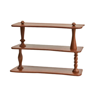 莫语 中古风樱桃木实木置物架 家用桌面多功能收纳架水杯香水台面