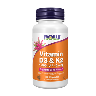 NOW诺奥维生素DK胶囊补钙VD3K2健康骨骼关节D3美国进口1000IU
