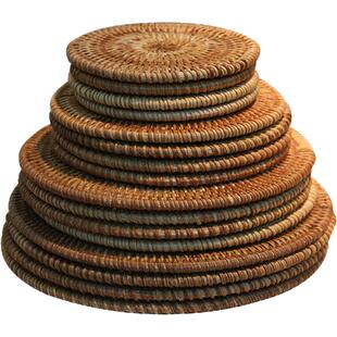 容山堂藤编垫多款大中小号茶杯垫茶托杯托铁壶紫砂壶垫子