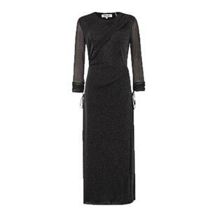[重工金属网纱]DVF2026春夏新款经典黑金属弹力网纱连衣裙DL4T028