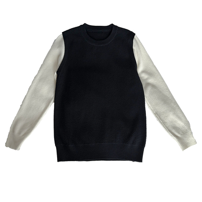 拼接毛衣潮牌针织痞帅打底衫圆领