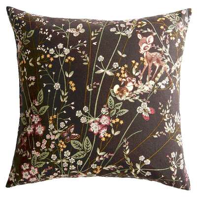 HM HOME2025新款儿童正方形帆布印花棉质靠垫套1256099