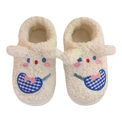 少女心可爱卡通保暖全包跟棉拖鞋