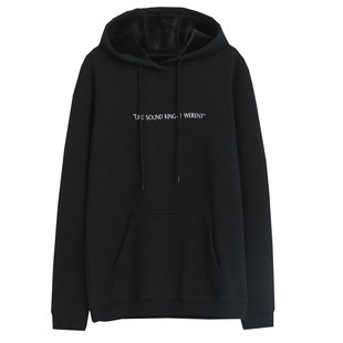 190男装高个子加长版加绒帽衫男卫衣潮冬季宽松上衣超长款外套