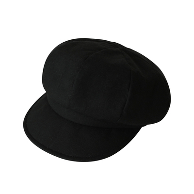 黑色高级报童帽韩国设计师高端定制款八角帽复古时髦气质画家帽女