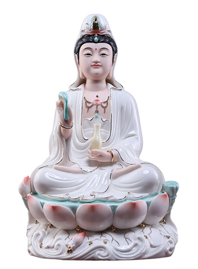 陶瓷观世音菩萨佛像摆件家用供奉
