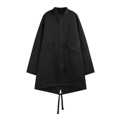 黑蓝色烫银可拆卸棉内胆一体大衣