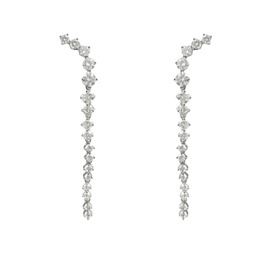 CrayonX锆石链条耳环小众高级感