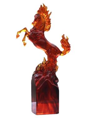 琉璃生肖马风水工艺品摆件办公