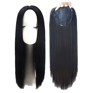 假发片女头顶补发蓬松透气中分八字无刘海仿真发遮白发无痕补发片