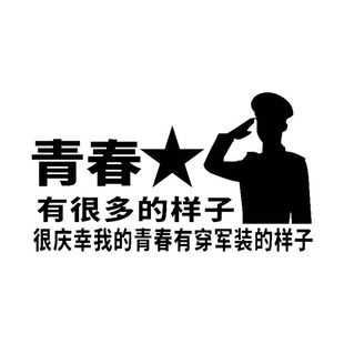 汽车贴纸退役军人车贴高级感镭射军旅题材退伍老兵情怀创意个性贴