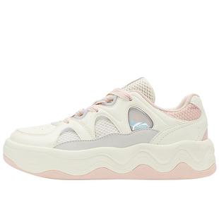 乔丹蓝色女板鞋2026年春季新品皮面女鞋潮流面包鞋学生增高鞋子