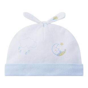 全棉时代婴儿帽子新生儿胎帽男女童宝宝柔软透气防直吹护囟门帽子