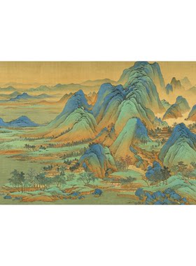 中式名画棉麻加厚电视机防尘罩