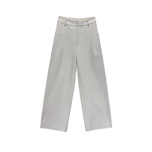 米白色阔腿裤女秋冬季新款加厚高腰垂感显瘦宽松休闲西装直筒卫裤