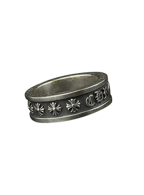 旋转十字花情侣戒大铁头纯银