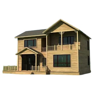 定制三室一厅防腐木屋别墅住人景区民宿移动组装厂家上门施工安装