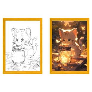 照片定制发光画diy灯光画订制相片床头相框动漫小夜灯藏字装饰画