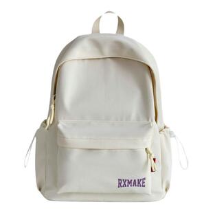 女书包ins小众慵懒风纯色女初中生大学生简约16寸电脑双肩包