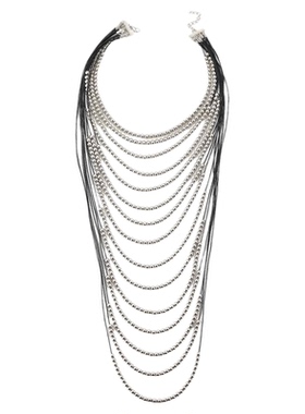 欧美夸张多层叠戴长项链