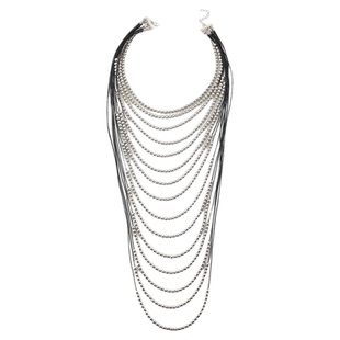 欧美夸张多层叠戴长项链小众设计感锁骨链轻奢气质高级感颈链配饰