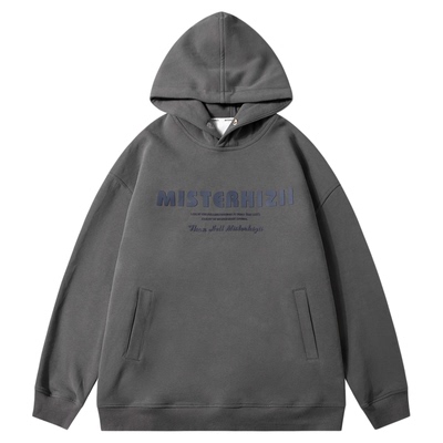GOGOSOON春秋新款字母卫衣410g男生连帽重磅美式潮流宽松百搭上衣