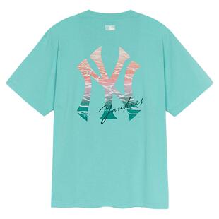 MLB官方 男女情侣凉感渐变背标大logo潮流运动T恤夏季新款TSX03