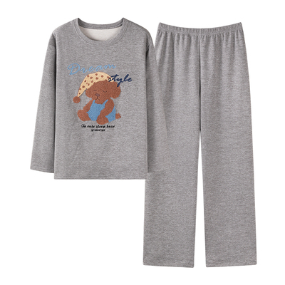 卡之恋睡衣女秋冬季德绒加厚长袖