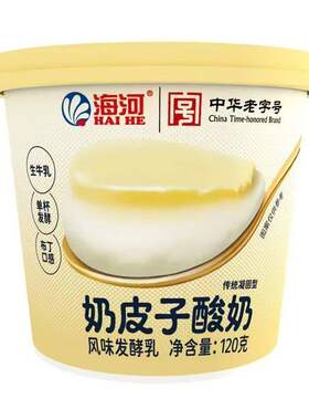 顺丰包邮天津海河奶皮子酸奶原味凝固型布丁120g风味发酵乳浓稠