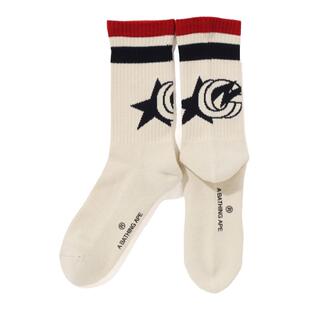 BAPE X CONCEPTS联名配饰字母星标提花图案中筒袜184901L