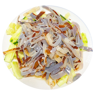 正宗舟山野生海蜇头 提干海蜇皮 切丝款 凉拌即食净重桶装