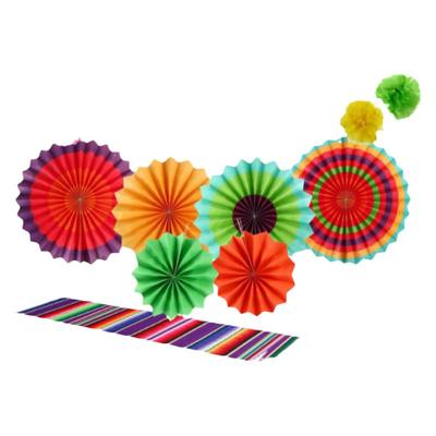 墨西哥派对装饰毛毡布纸扇花