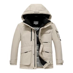 HLA/海澜之家中年男士父亲羽绒服2025冬季新款保暖连帽极寒外套男