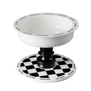 猫碗陶瓷防打翻棋盘格碗保护颈椎猫咪喝水碗猫食盆狗碗猫粮碗猫盆