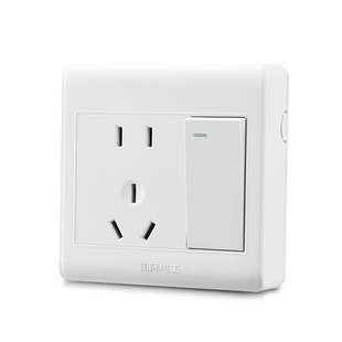 国际电工明装开关插座超薄一开单控带五孔面板多孔家用墙壁明线盒