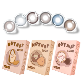 坚果力美瞳月抛坚韧泪光自然轻混血美瞳灰棕彩色隐形眼镜2片