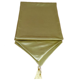 轻奢样板房银色桌旗纯色金色年会婚礼宴会桌旗酒店会议桌布现代风