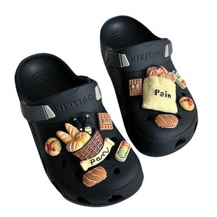 洞洞鞋配饰鞋扣diy面包土豆食玩鞋花适配Crocs卡洛驰装饰拖鞋卡扣