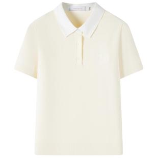 Navigare意大利小帆船抗菌短袖女T恤2025夏季新款百搭翻领POLO衫