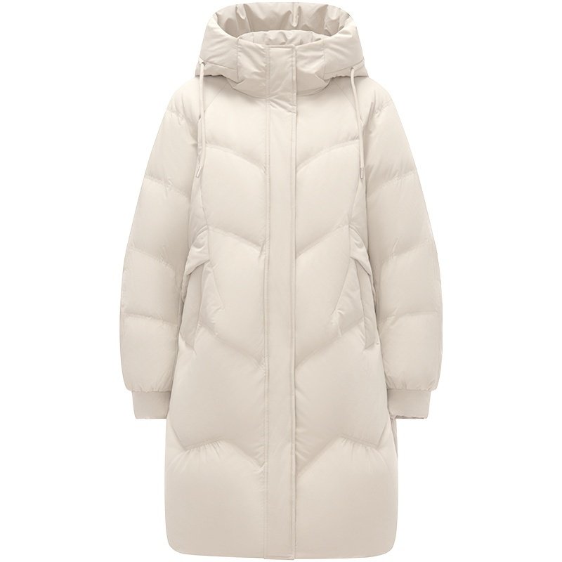 坦博尔羽绒服冬季女中长款宽松连帽时尚休闲