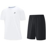 特步速干运动套装男2026夏季新款中考体育运动服冰丝短袖t恤短裤