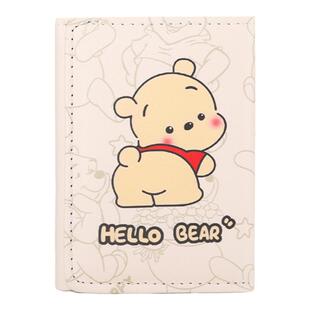 可爱帕恰狗卡通三折钱卡包一体女个性小众大容量便携超薄小巧钱夹