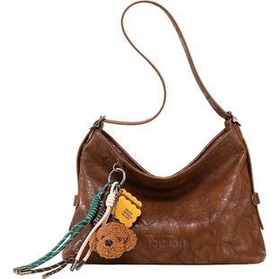 TOUTOU高级感hobo托特包仿植糅大容量复古百搭通勤腋下包斜挎大包