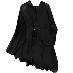 320斤连帽夏秋开衫胖仙女莹莹大码女装胖m遮肉薄纱外套时尚蝙蝠衫