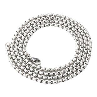 多规格中性diy项链钛钢材质方珍珠方形配链裸连玉米饰链不掉色 潮