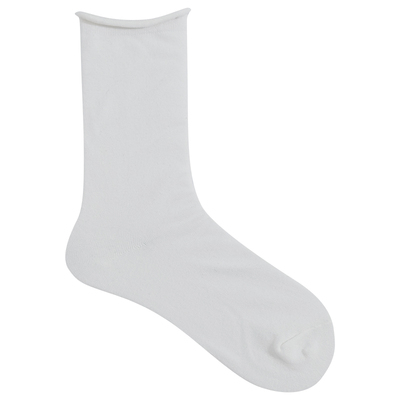 纯色卷边月子袜女棕色乐福鞋袜子