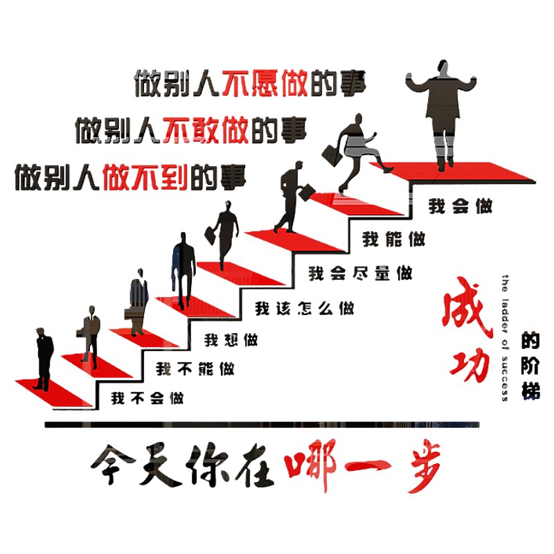 成功的阶梯办公室墙面装饰团队