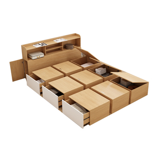 小户型简约单人榻榻米床可定制尺寸多功能储物高箱收纳魔方组合床